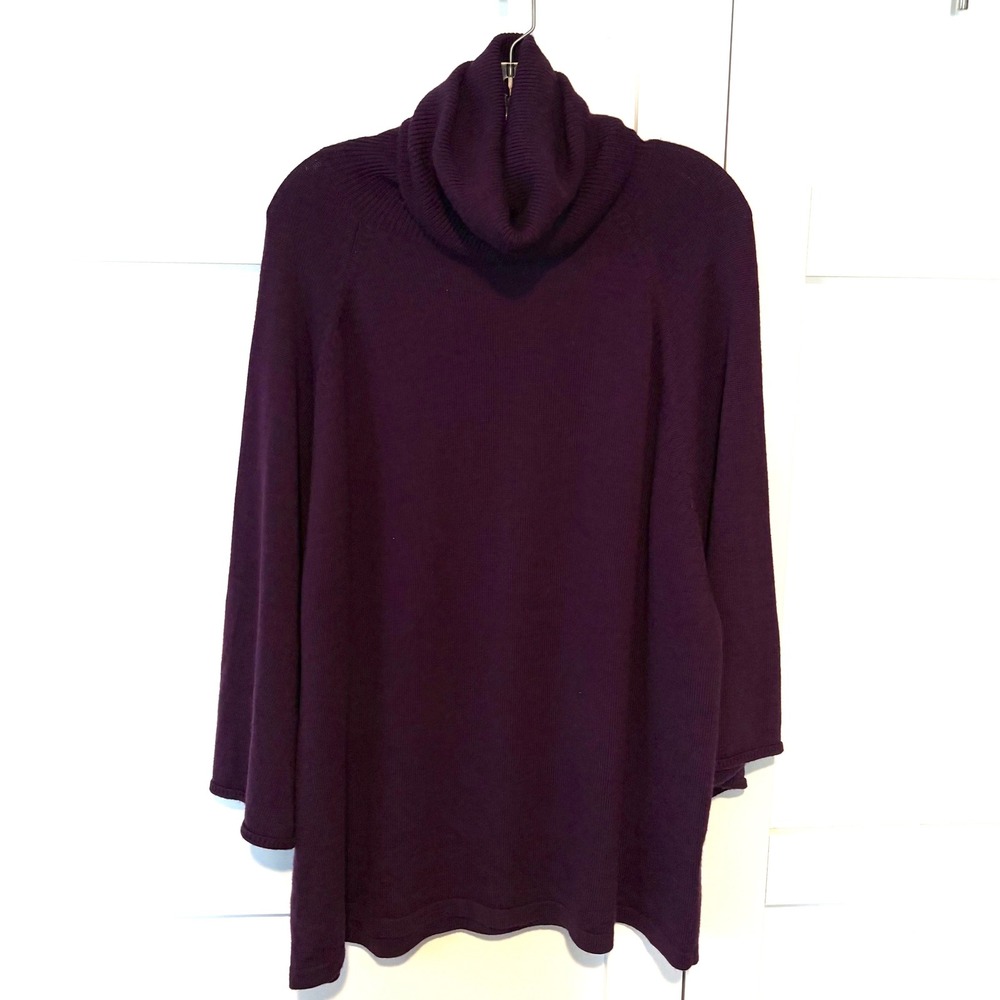 Eileen Fisher Women's Eggplant Purple Merino Wool‎ Turtleneck Size 2XX